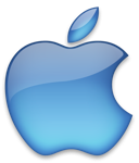 Apple Logo blau klein